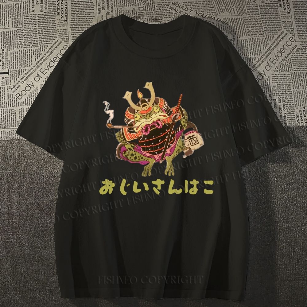 Unisex Japanese Frog Samurai Smoking Classic Cotton T-shirt