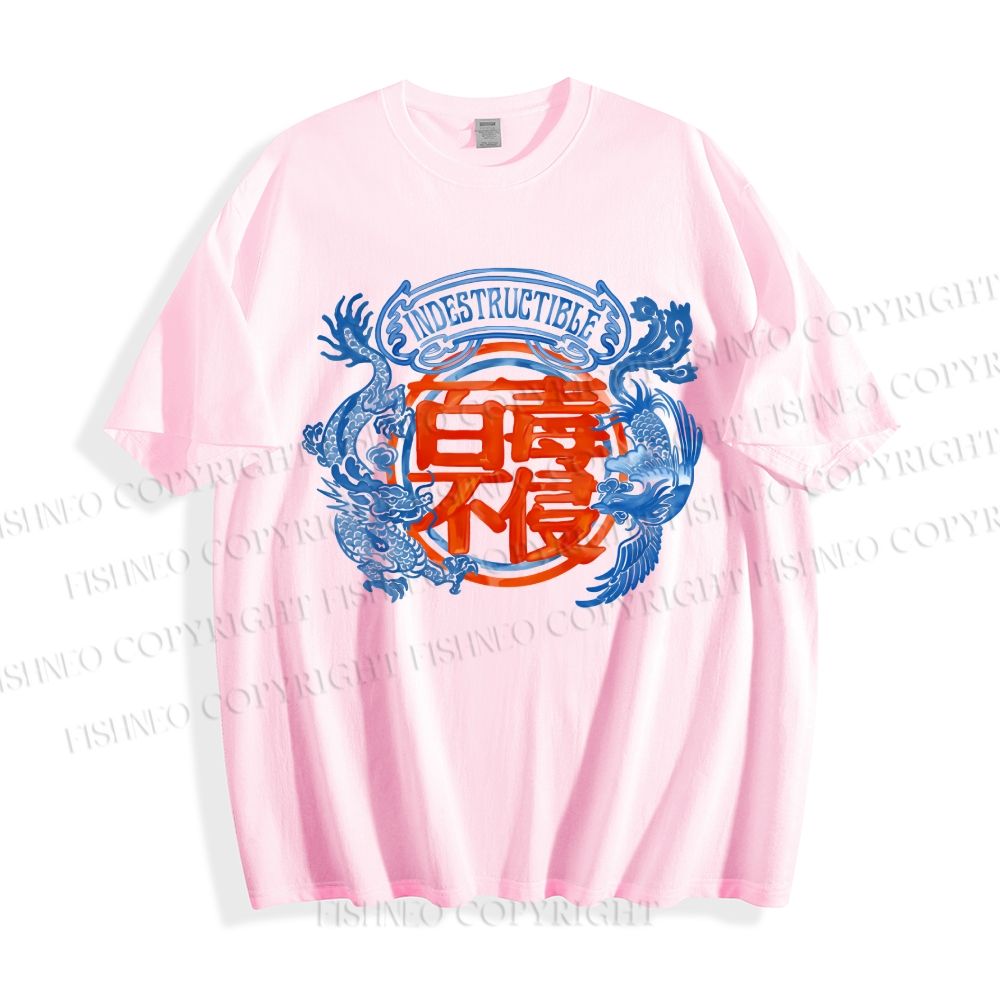 Unisex Dragon Phoenix Graffiti Classic Cotton T-shirt