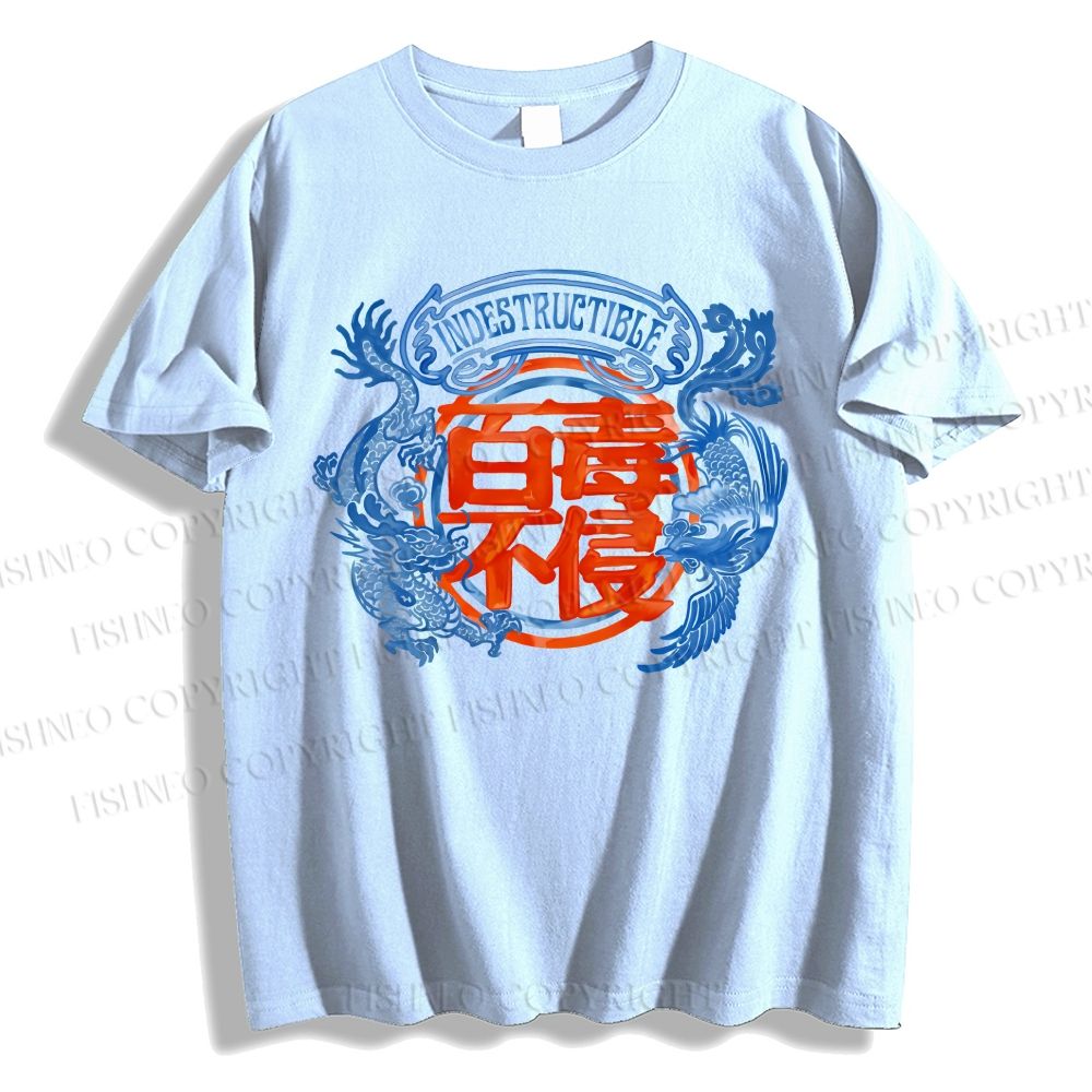 Unisex Dragon Phoenix Graffiti Classic Cotton T-shirt