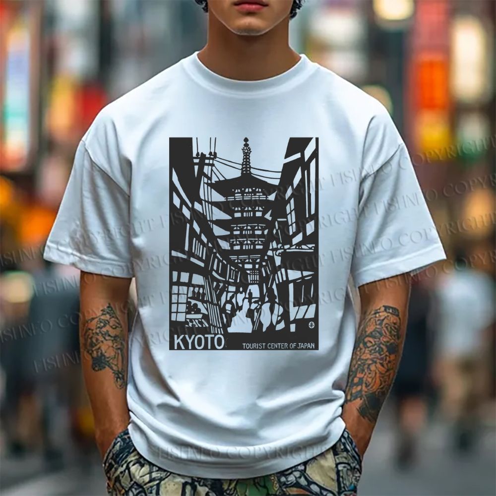 Unisex Vintage Kyoto Graffiti Classic Cotton T-shirt