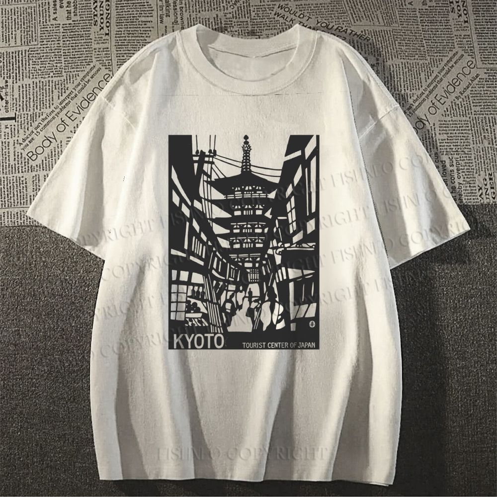 Unisex Vintage Kyoto Graffiti Classic Cotton T-shirt