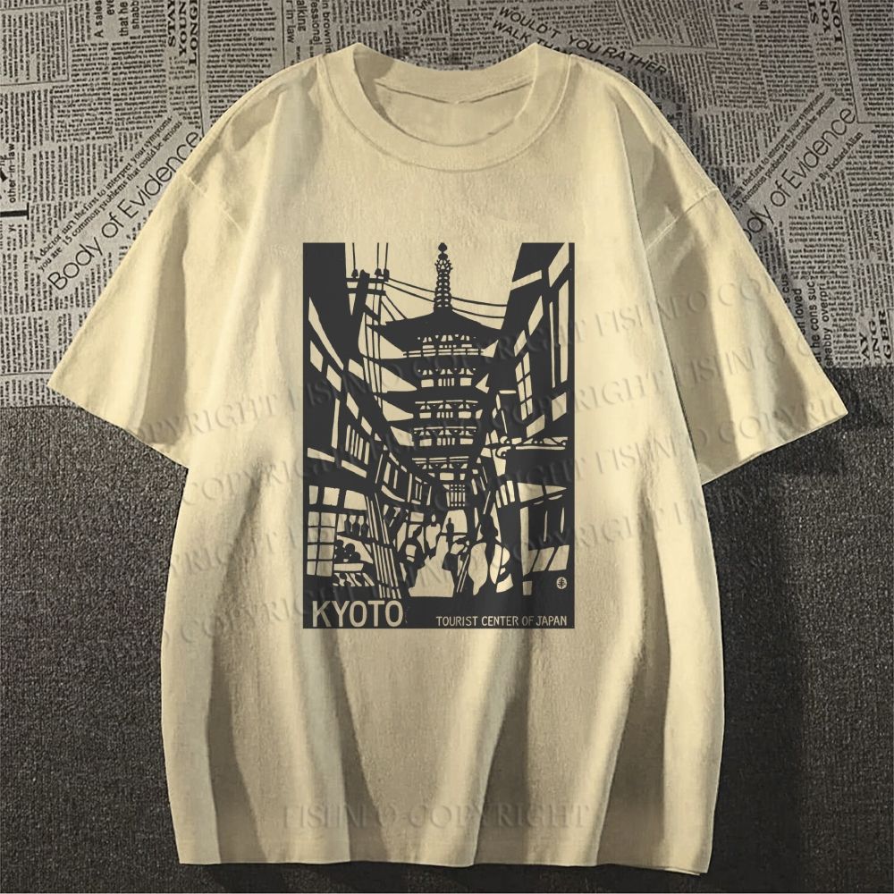 Unisex Vintage Kyoto Graffiti Classic Cotton T-shirt