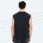 Unisex Vintage Tiger Graffiti Printed Washed Tank Top
