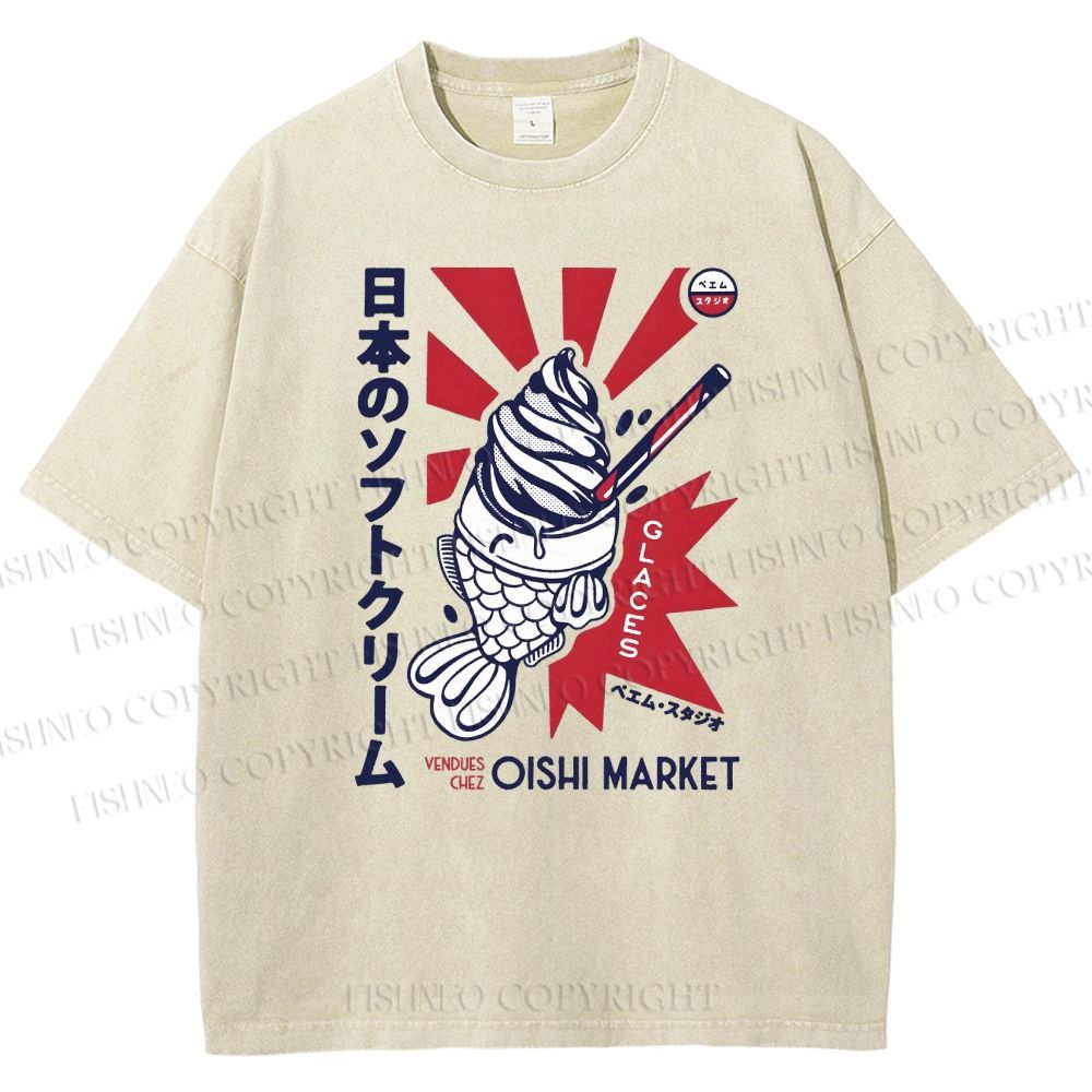 Unisex Oishi Market Printed Washed Tee