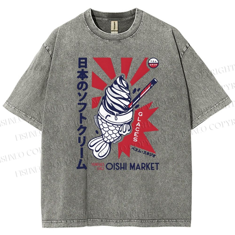 Unisex Oishi Market Printed Washed Tee