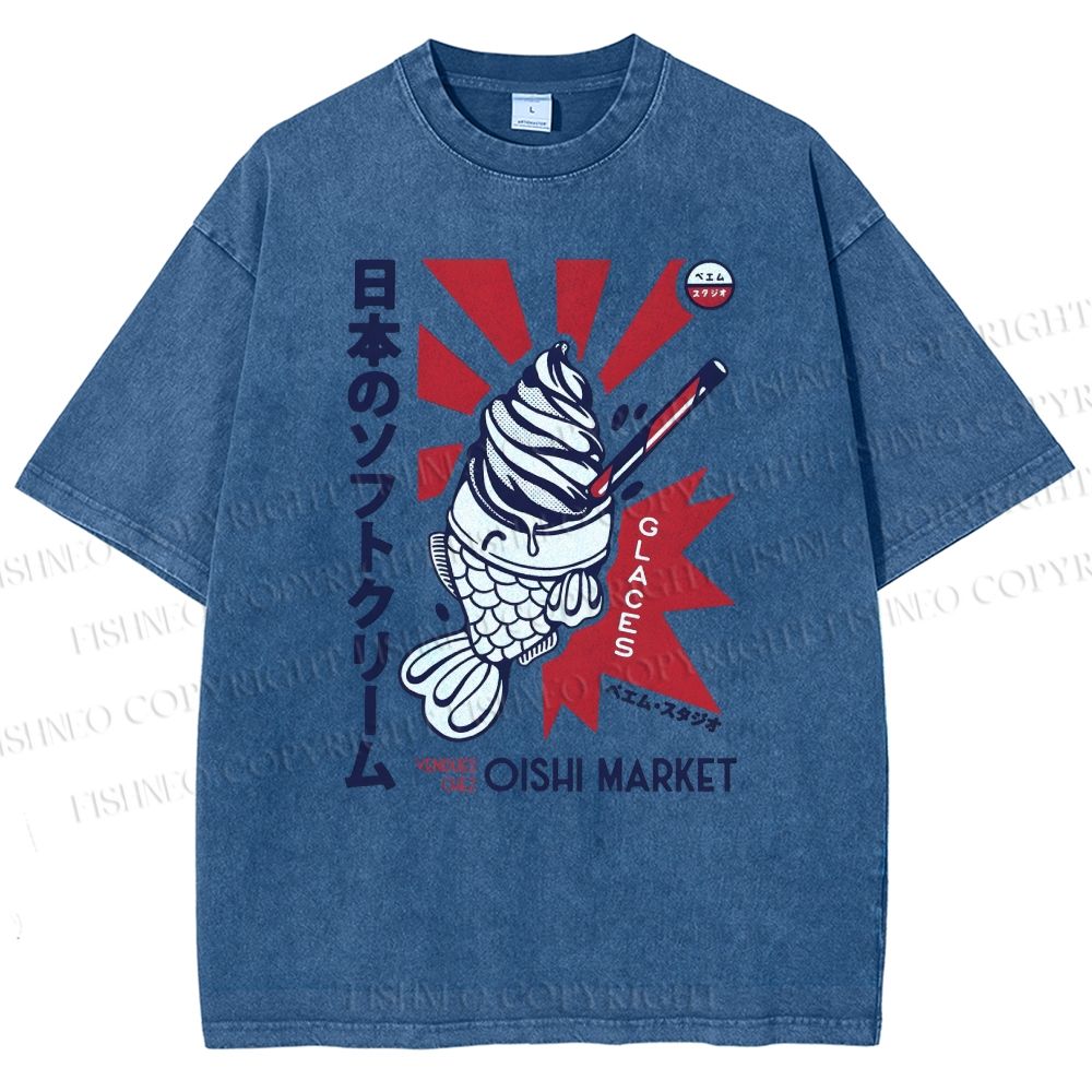 Unisex Oishi Market Printed Washed Tee