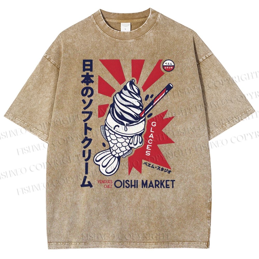 Unisex Oishi Market Printed Washed Tee