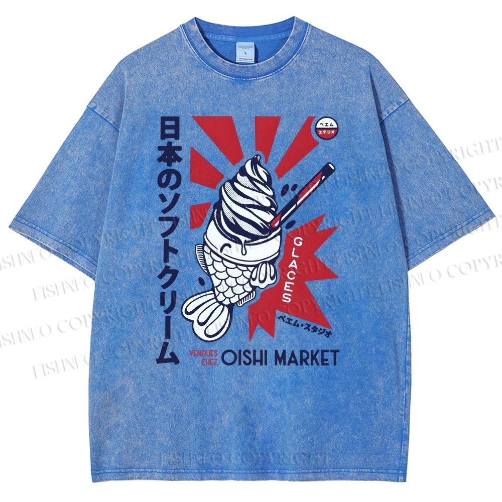 Unisex Oishi Market Printed Washed Tee