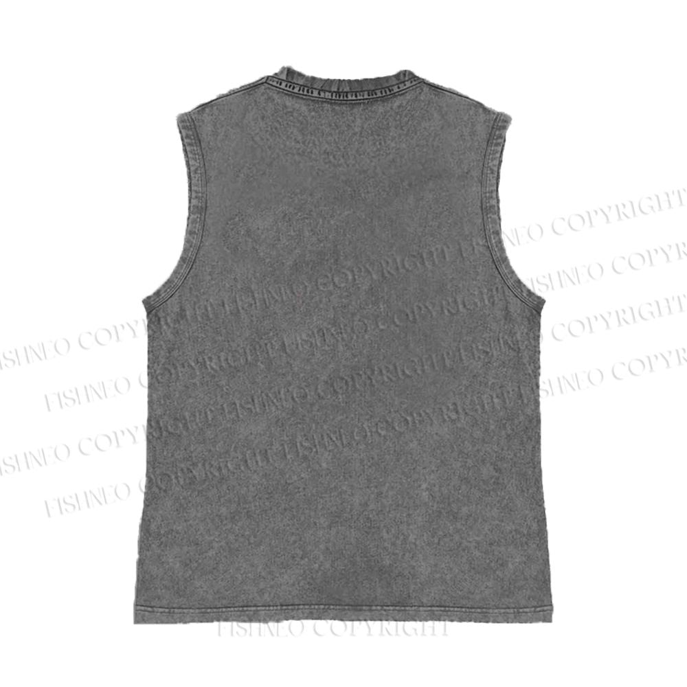 Unisex Osaka Octopus Printed Washed Tank Top
