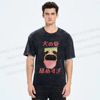 Unisex Gog Graffiti Printed Washed Tee