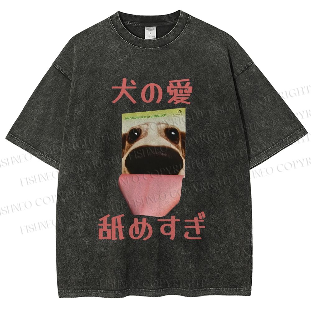 Unisex Gog Graffiti Printed Washed Tee