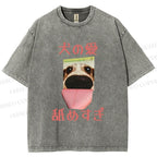 Unisex Gog Graffiti Printed Washed Tee
