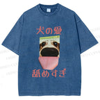 Unisex Gog Graffiti Printed Washed Tee