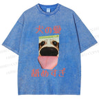Unisex Gog Graffiti Printed Washed Tee