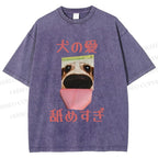 Unisex Gog Graffiti Printed Washed Tee