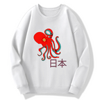 Japan Octopus Cotton Pullover Sweatshirt
