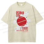 Unisex Osaka City Printed Washed Tee