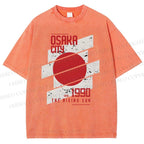 Unisex Osaka City Printed Washed Tee
