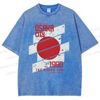 Unisex Osaka City Printed Washed Tee