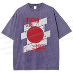 Unisex Osaka City Printed Washed Tee