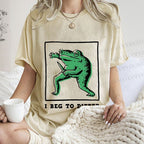 Unisex Frog Beg To Differ Printed Washed Tee