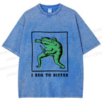 Unisex Frog Beg To Differ Printed Washed Tee