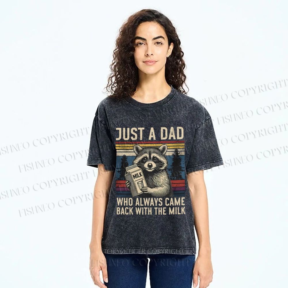 Unisex Vintage Raccoon Graffiti Printed Washed Tee