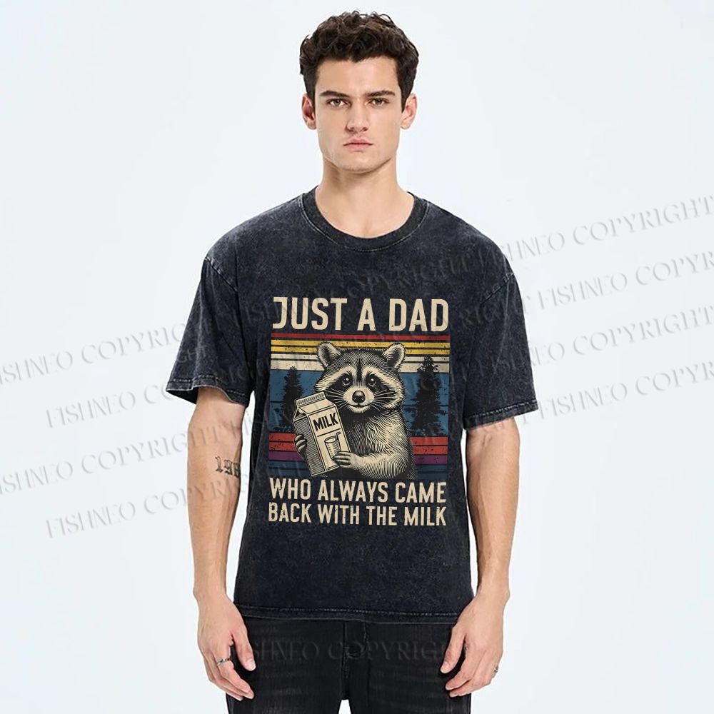 Unisex Vintage Raccoon Graffiti Printed Washed Tee