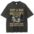 Unisex Vintage Raccoon Graffiti Printed Washed Tee