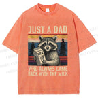 Unisex Vintage Raccoon Graffiti Printed Washed Tee