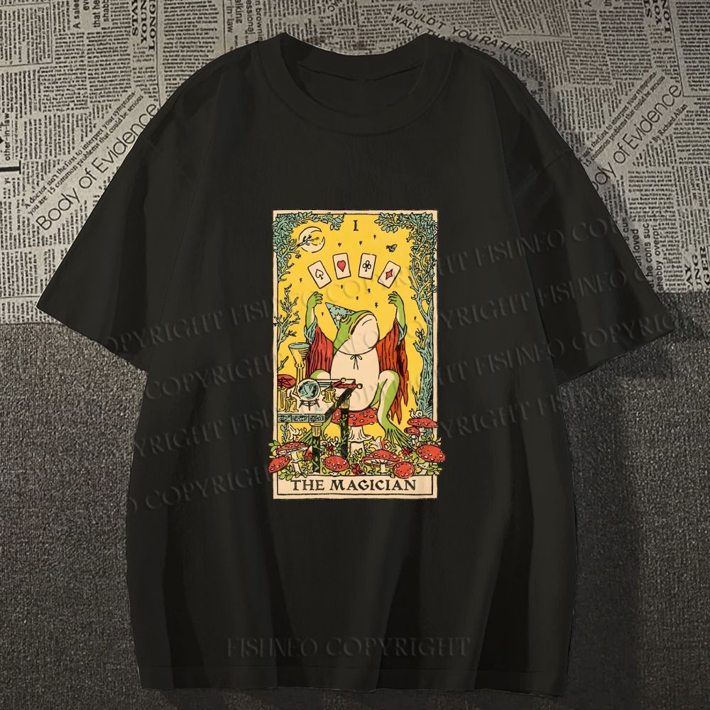 Unisex Frog King Playing Poker Classic Cotton T-shirt