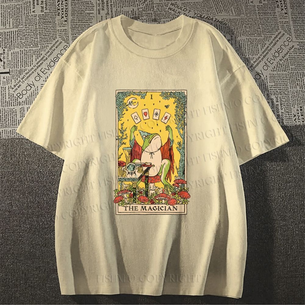 Unisex Frog King Playing Poker Classic Cotton T-shirt