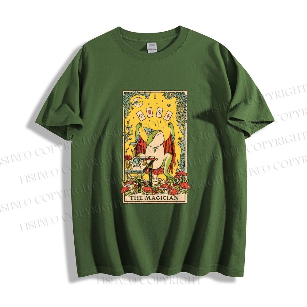 Unisex Frog King Playing Poker Classic Cotton T-shirt