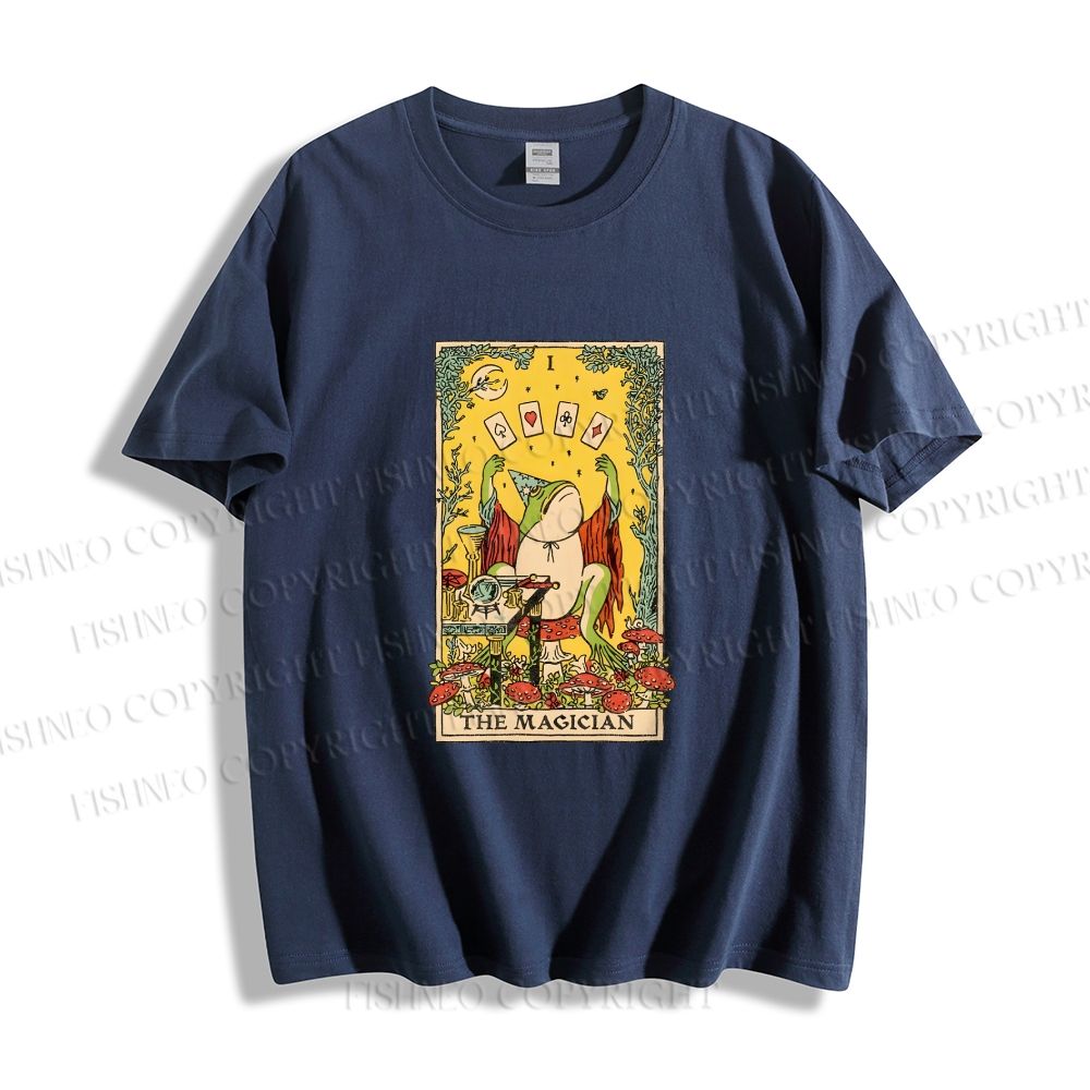 Unisex Frog King Playing Poker Classic Cotton T-shirt