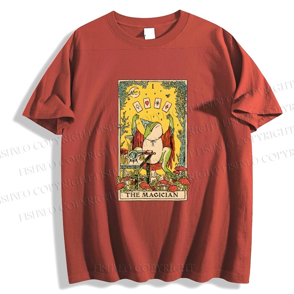 Unisex Frog King Playing Poker Classic Cotton T-shirt