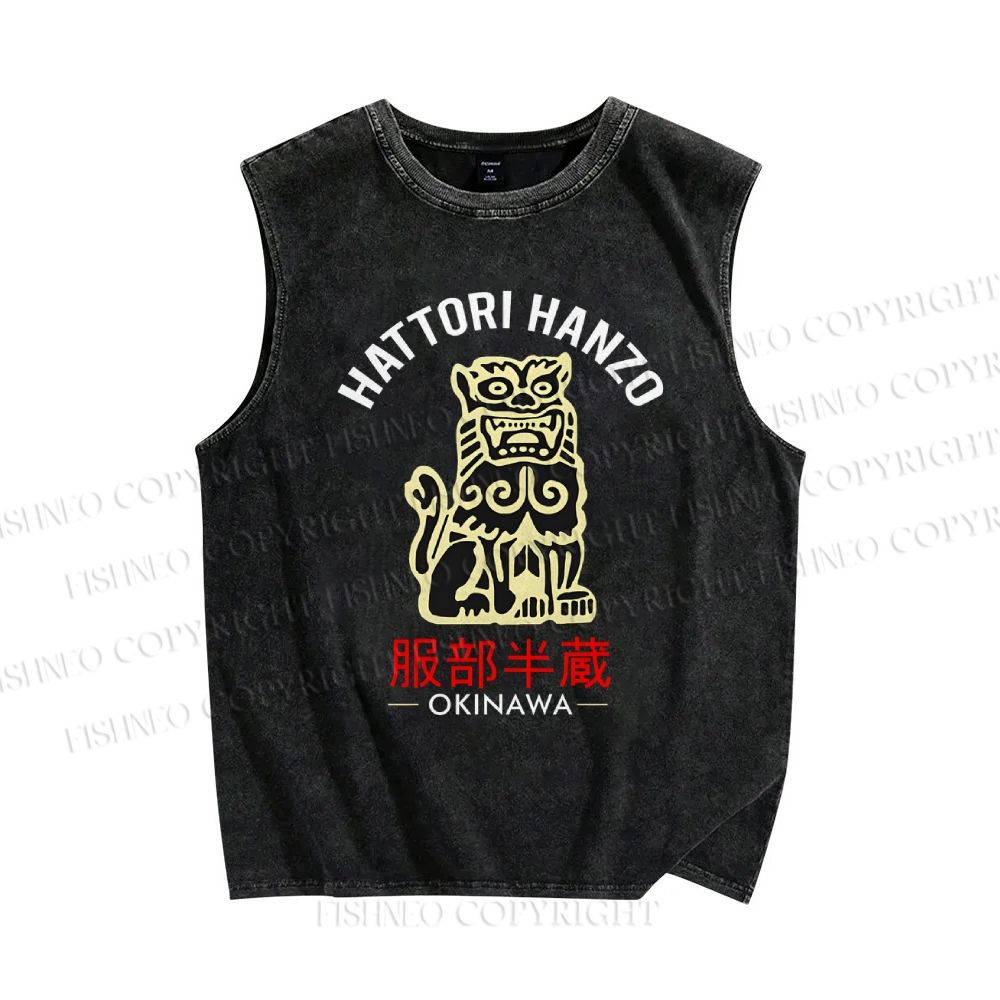Unisex Hattori Hanzo Printed Washed Tank Top