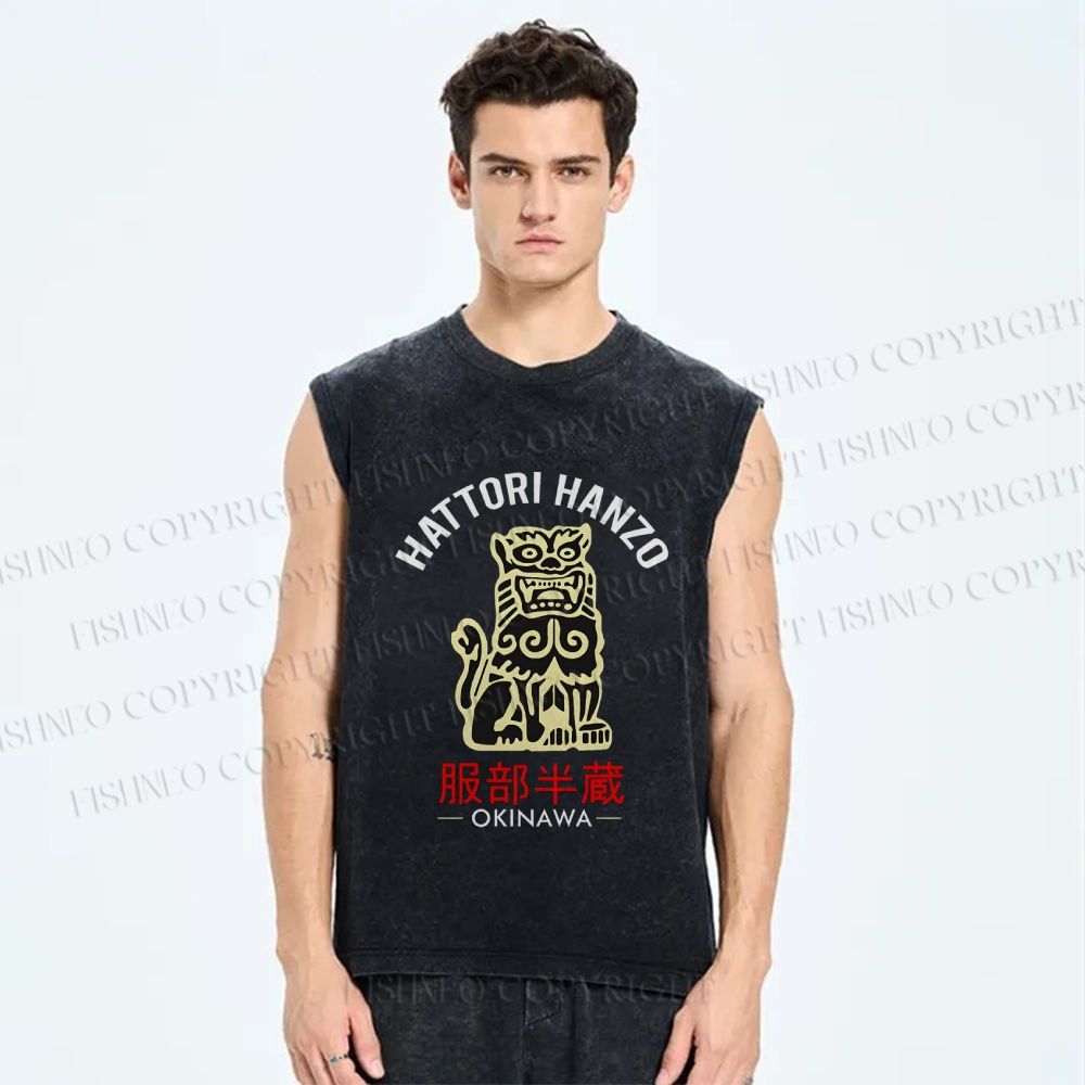 Unisex Hattori Hanzo Printed Washed Tank Top