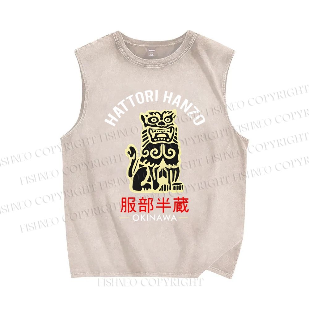 Unisex Hattori Hanzo Printed Washed Tank Top
