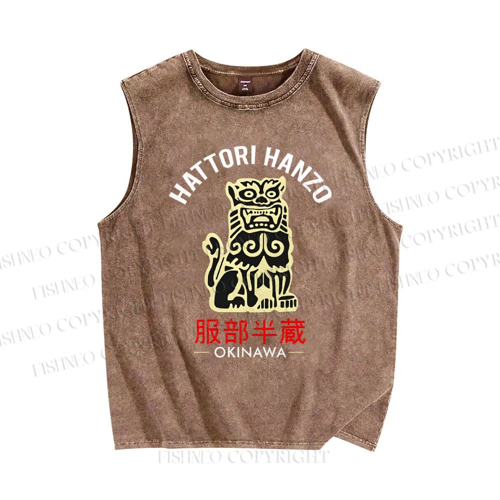 Unisex Hattori Hanzo Printed Washed Tank Top