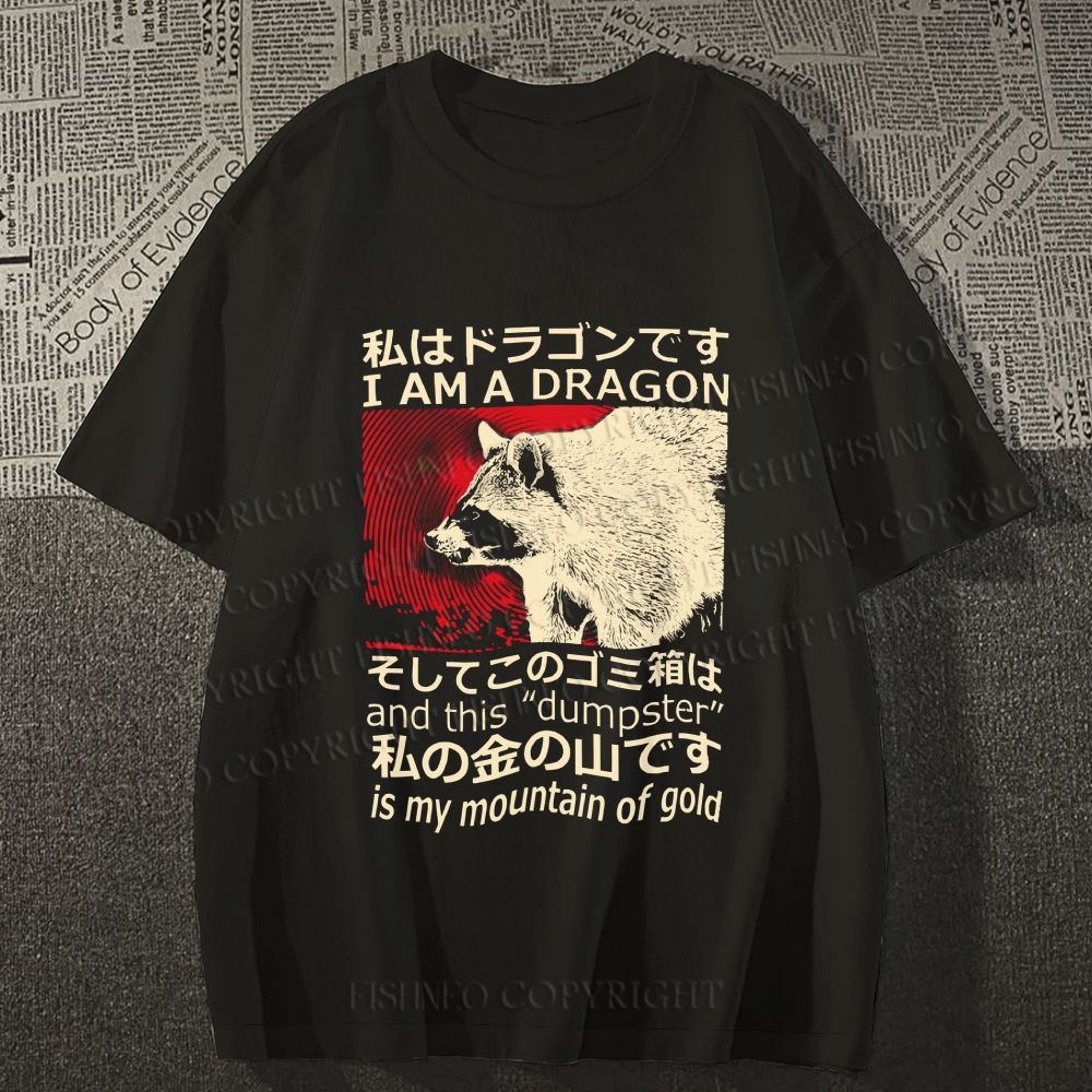 Unisex Vintage Raccoon Classic Cotton T-shirt
