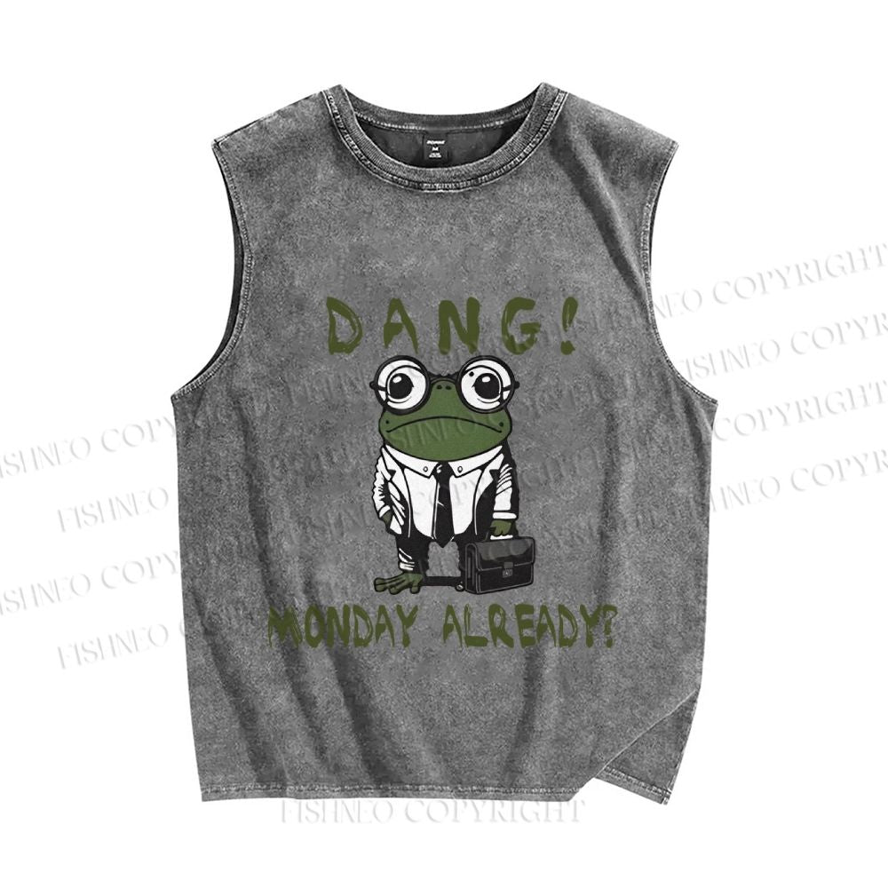 Unisex Frog Monday Already Printed Washed Tank Top