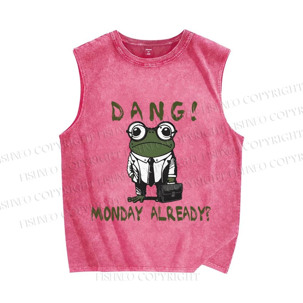 Unisex Frog Monday Already Printed Washed Tank Top