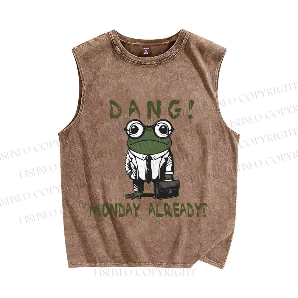 Unisex Frog Monday Already Printed Washed Tank Top