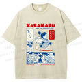 Unisex Japanese Comic Printed Washed Tee