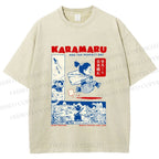 Unisex Japanese Comic Printed Washed Tee
