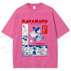 Unisex Japanese Comic Printed Washed Tee