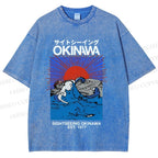 Unisex Japanese Okinawa Printed Washed Tee