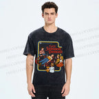 Unisex Vintage Graffiti Printed Washed Tee