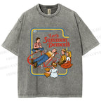 Unisex Vintage Graffiti Printed Washed Tee