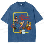 Unisex Vintage Graffiti Printed Washed Tee
